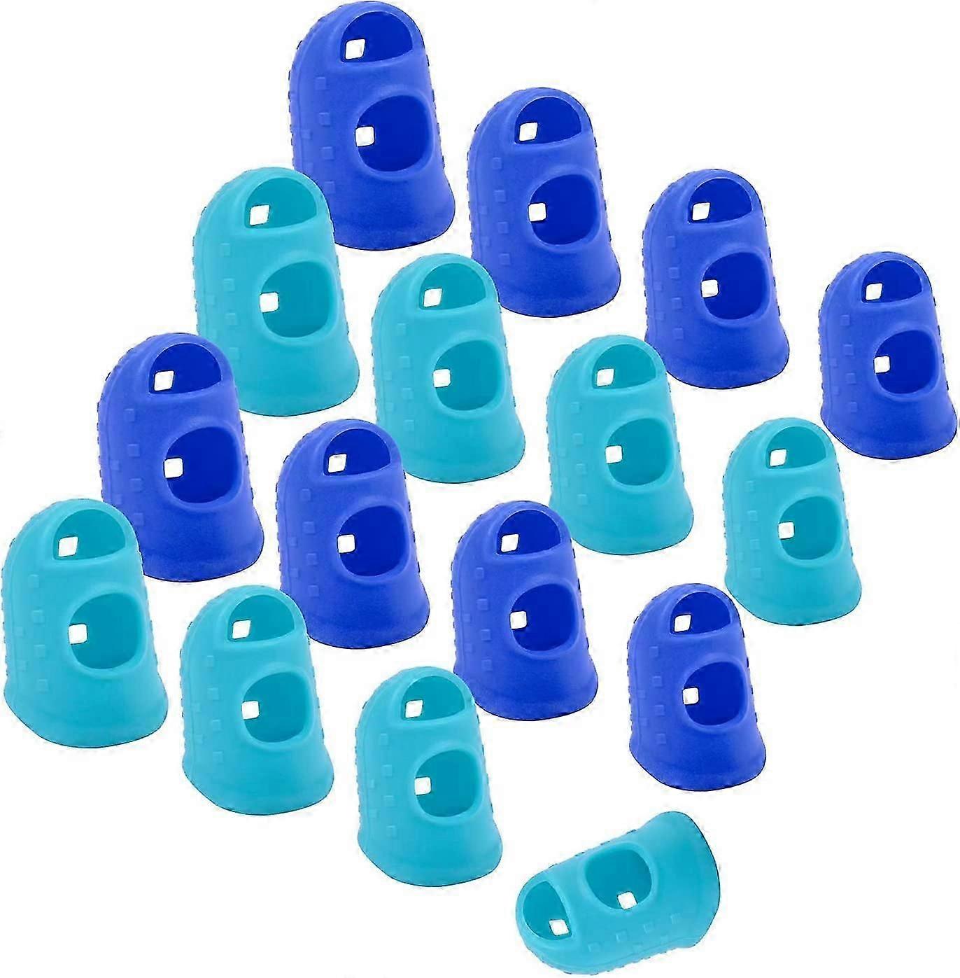 16 Pcs Finger Tips, 4 Sizes Silicone Thimble Fingertip Grips Protector Guard Pads Cover for Paper Sorting, Page Turning