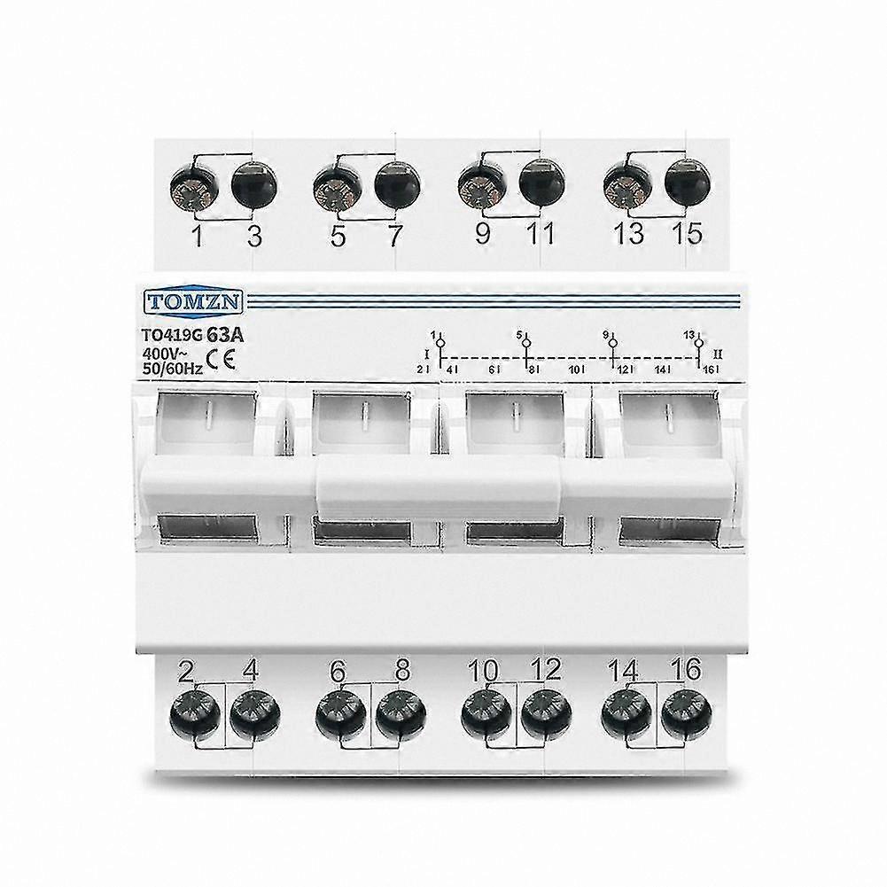 3-Phase Manual Transfer Switch with Interlock Circuit Breaker, 63A