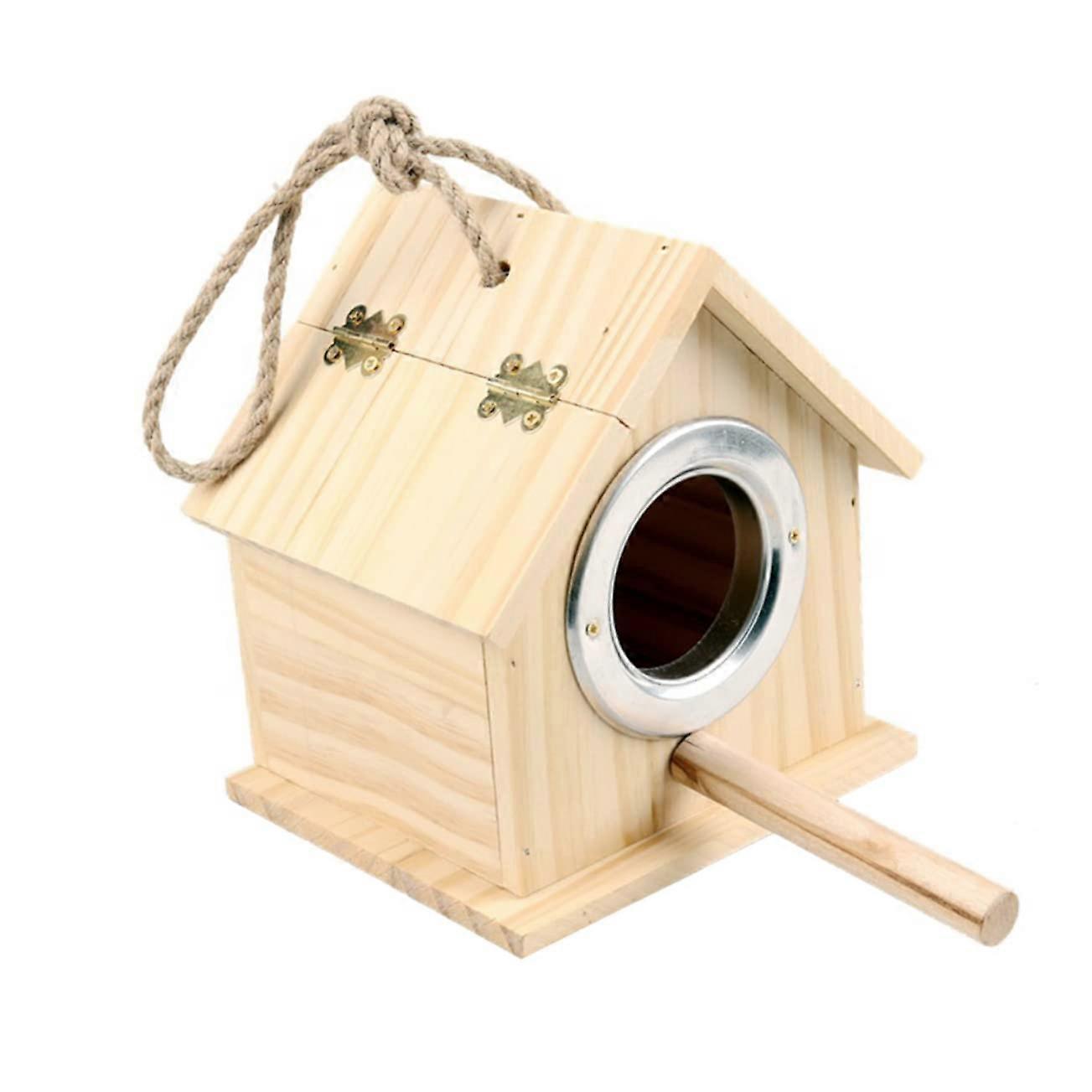 Bird Nest Box For Parrots, Pine Wood Construction, 1 Piece, Nesting And Breeding Box