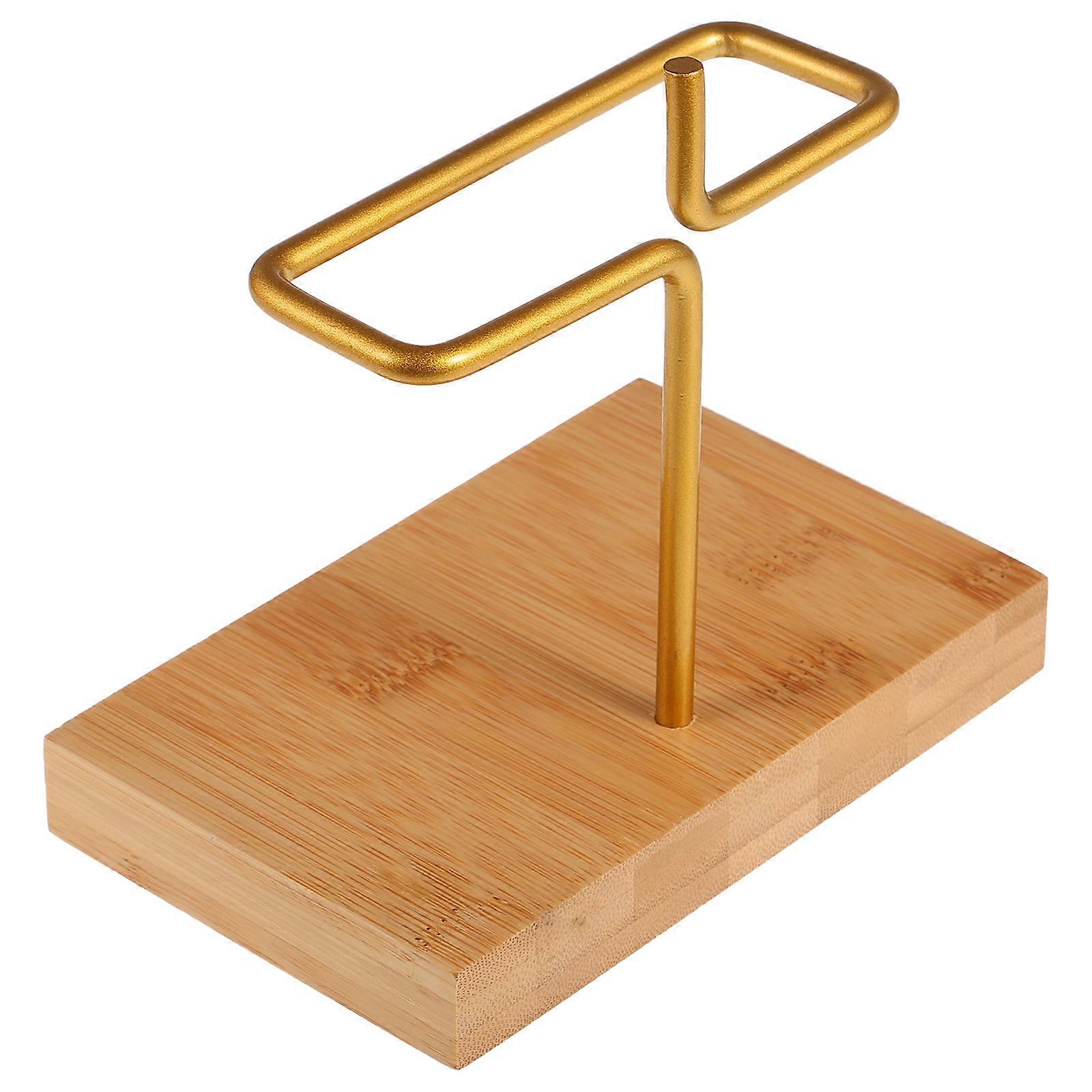 Bamboo and Stainless Steel Coffee Filter Holder for Home Light Brown 7.5x4.2x2.8 Inches