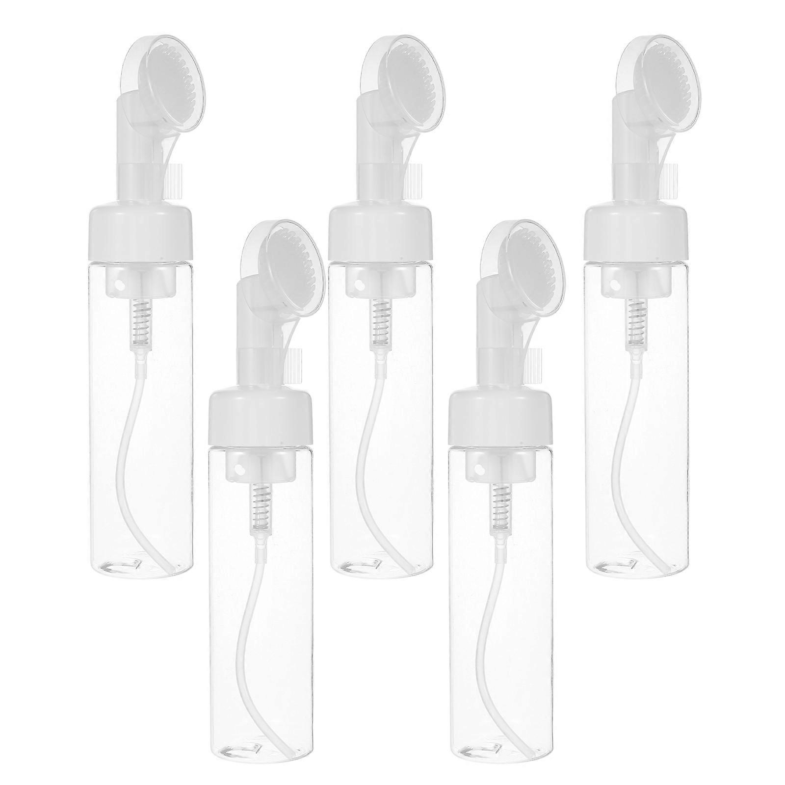 5pcs Transparent Foam Pump Bottles Set for Home Travel Soap Shampoo Dispenser PET Material