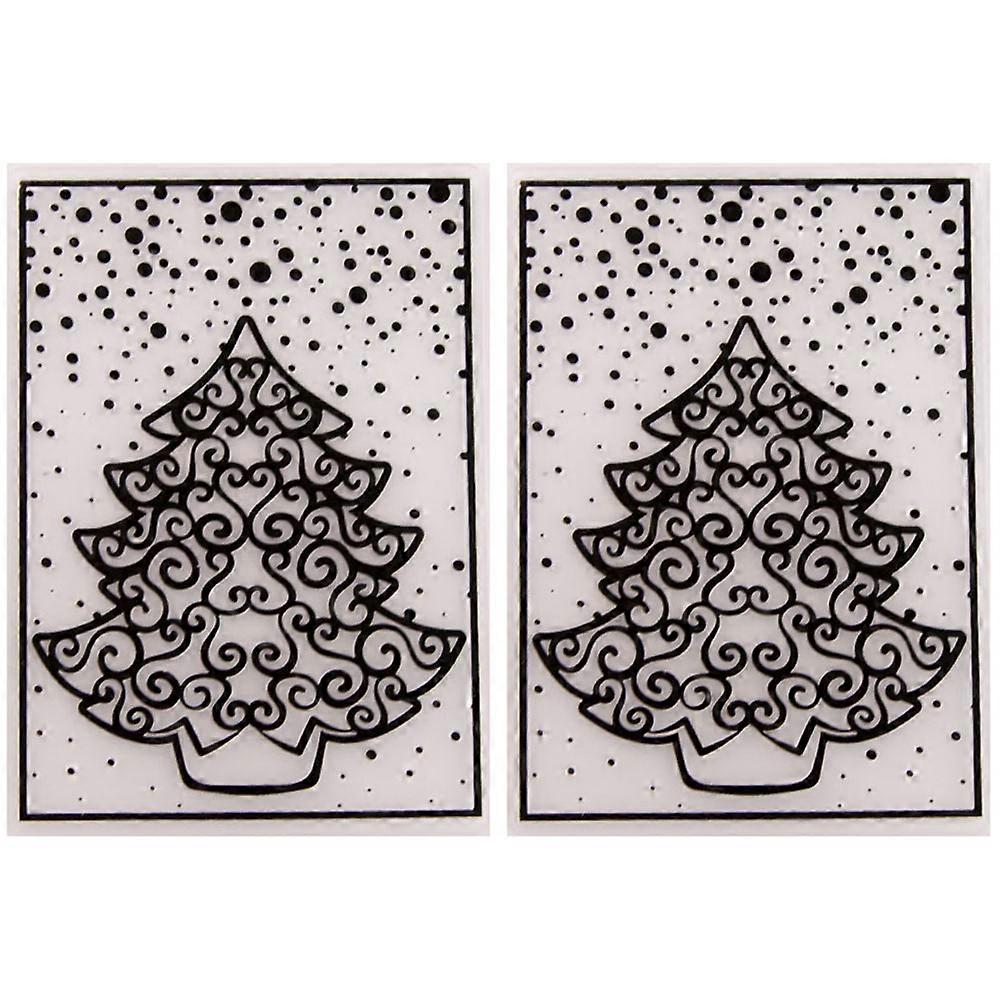 Bump Embossing Dies with Tree Design for DIY Projects and Scrapbooking Suitable for Friends and Artists in Silver Color 2Pcs