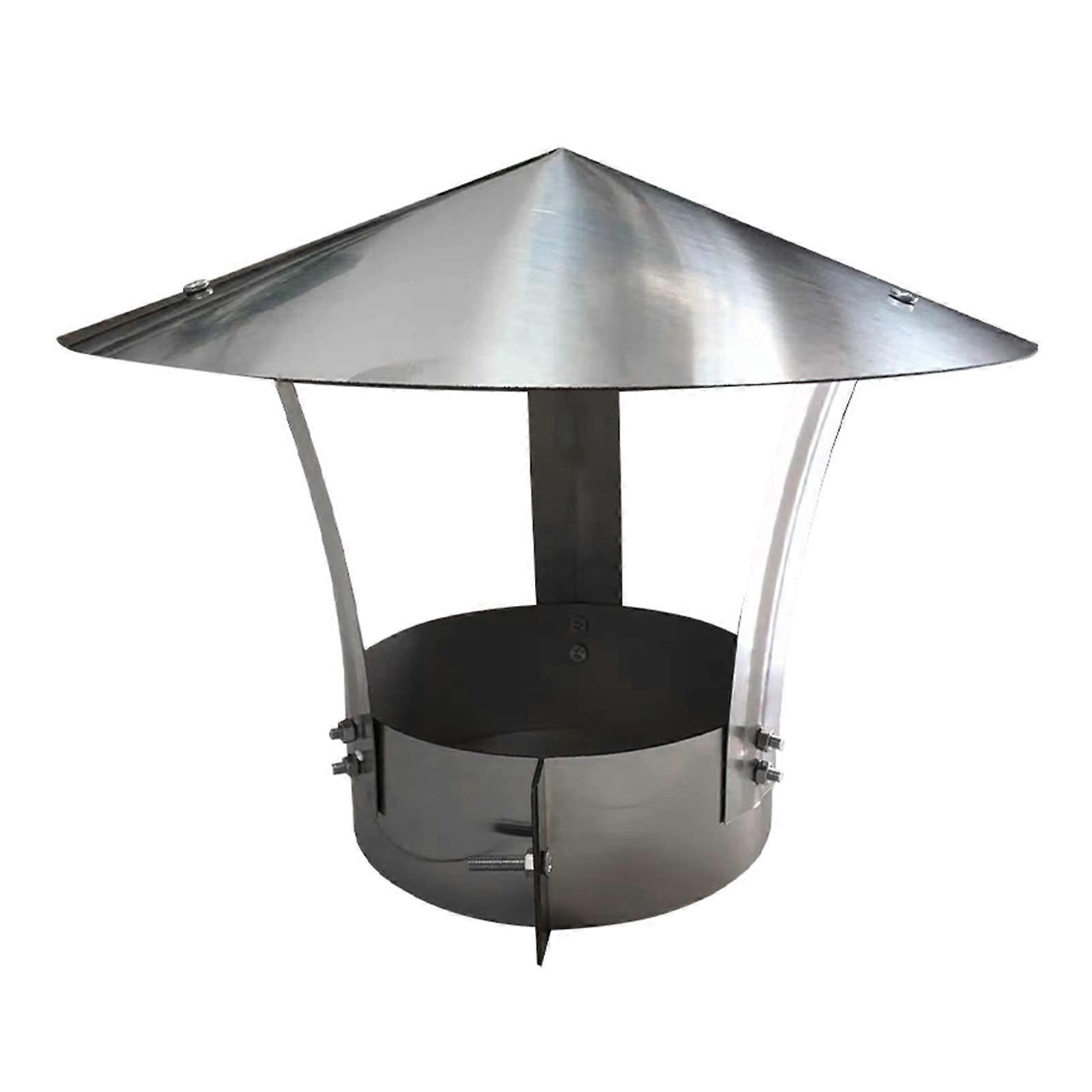 Stainless Steel Chimney Cap With Rain Cap And Vent Cap, Conical 83 Mm Nozzle, 17 Cm Dia X 35 Cm Height, Single Color