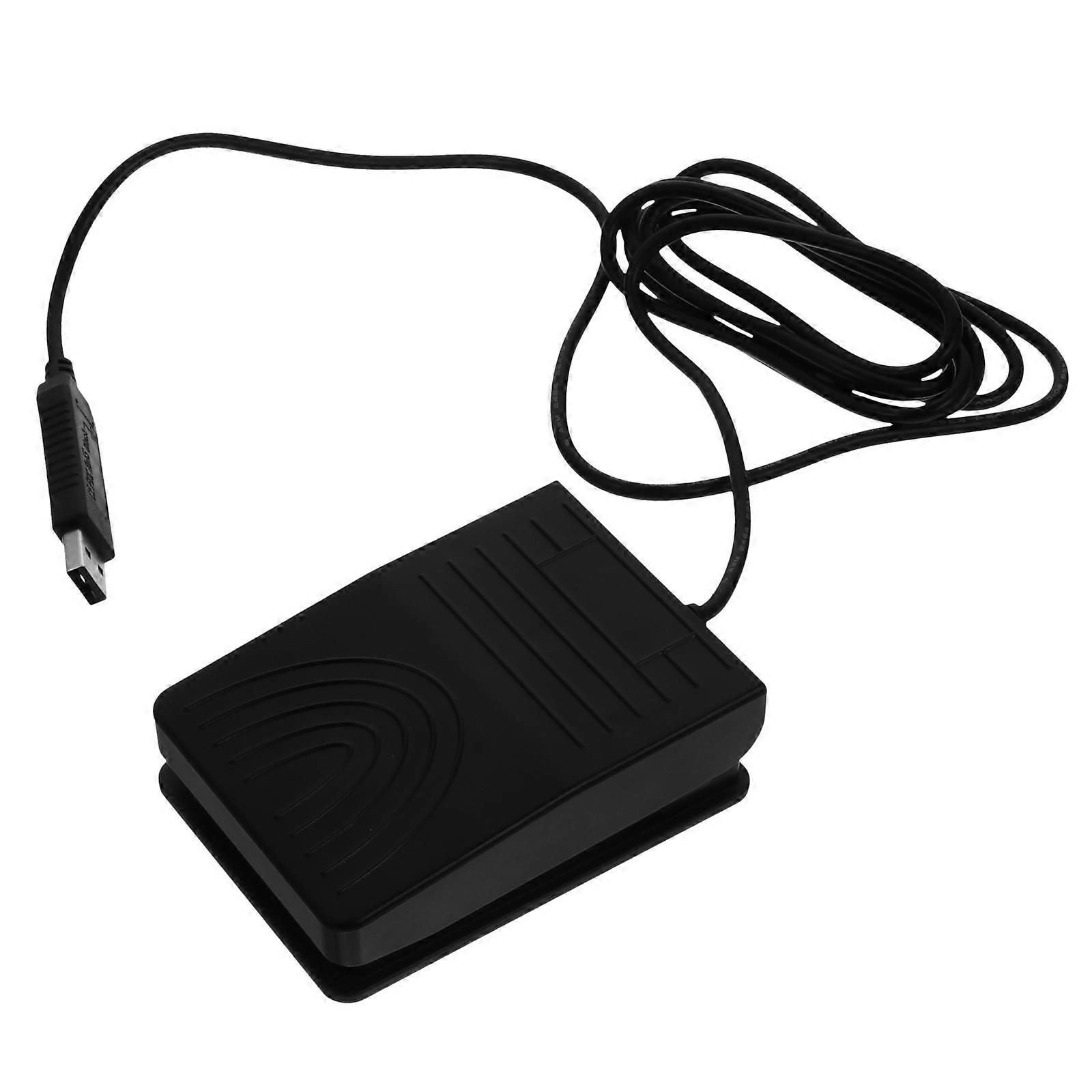 USB Foot Pedal Simulator for Computer with Custom Key Combination Assignment Black Plastic