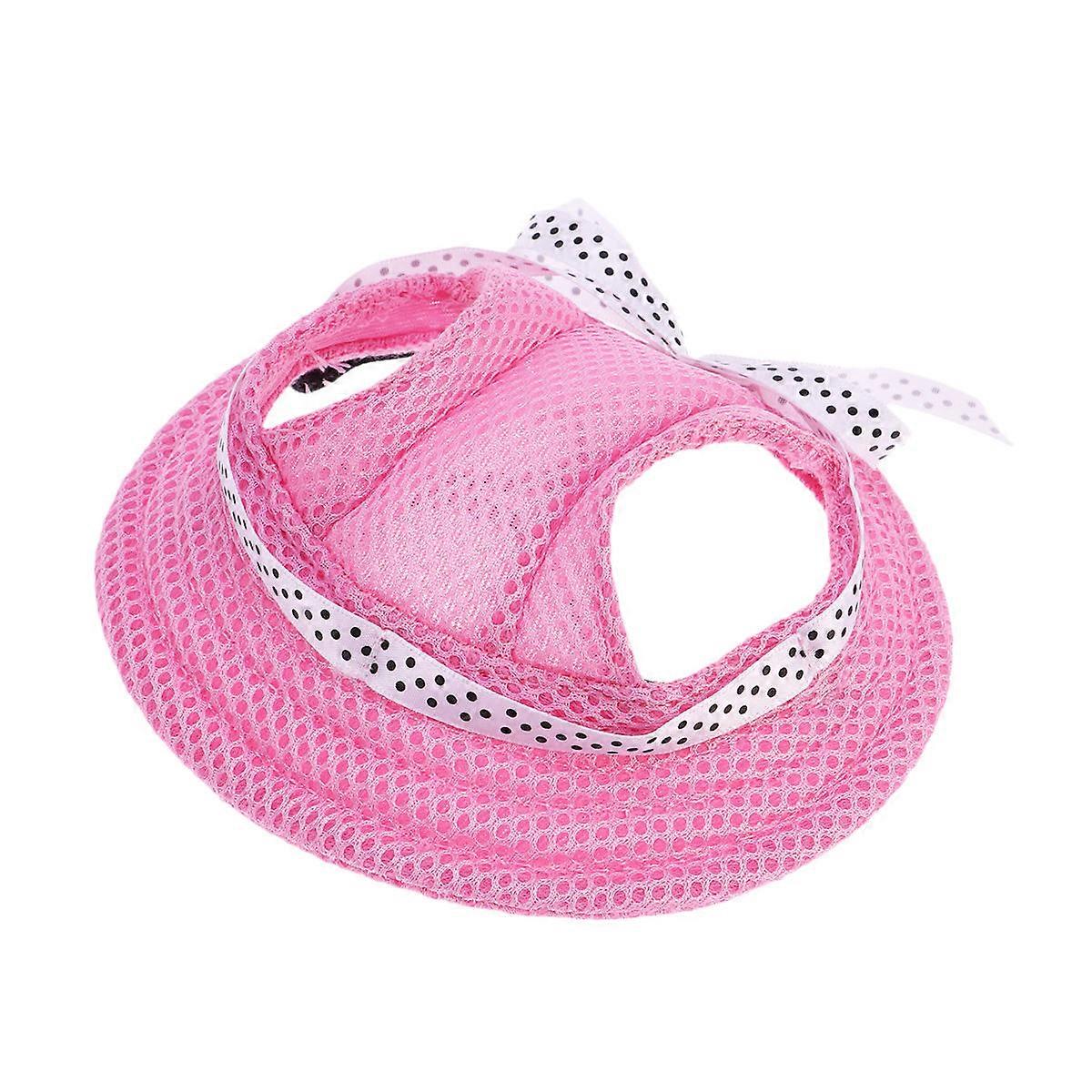 Dog Mesh Hat Sun Protective Hat for Small Dogs Pink