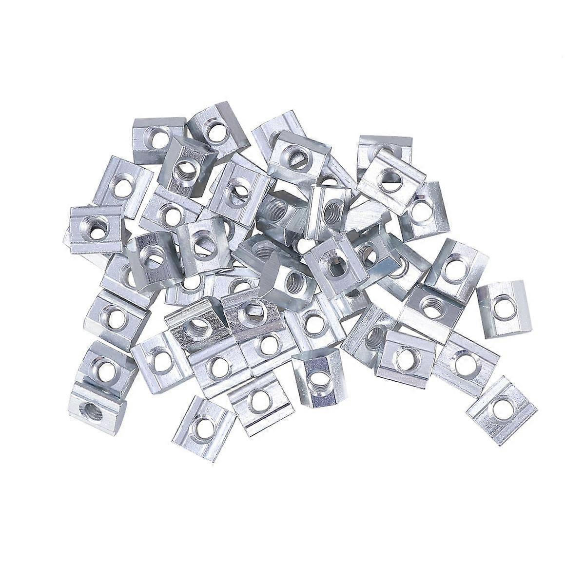 100Pack Professional Profile T-Type Slider Nut For Backcountry Snowboarding 1.1 X 1.2 X 0.3 Cm Silver Resistant To Loosening