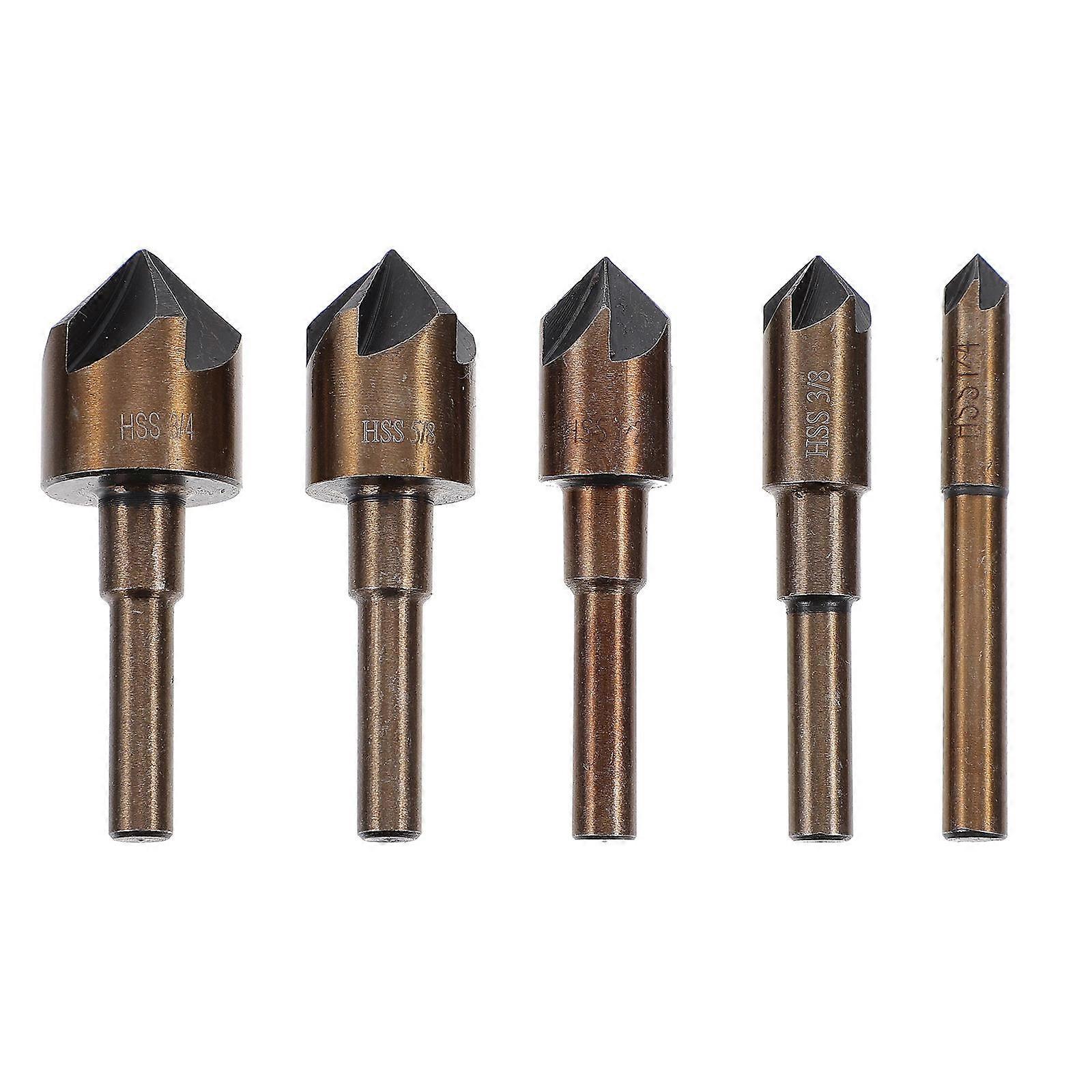 Deburring Chamfer Tool Set 5PCS Round Handle For Woodworking And Plastic Cutting