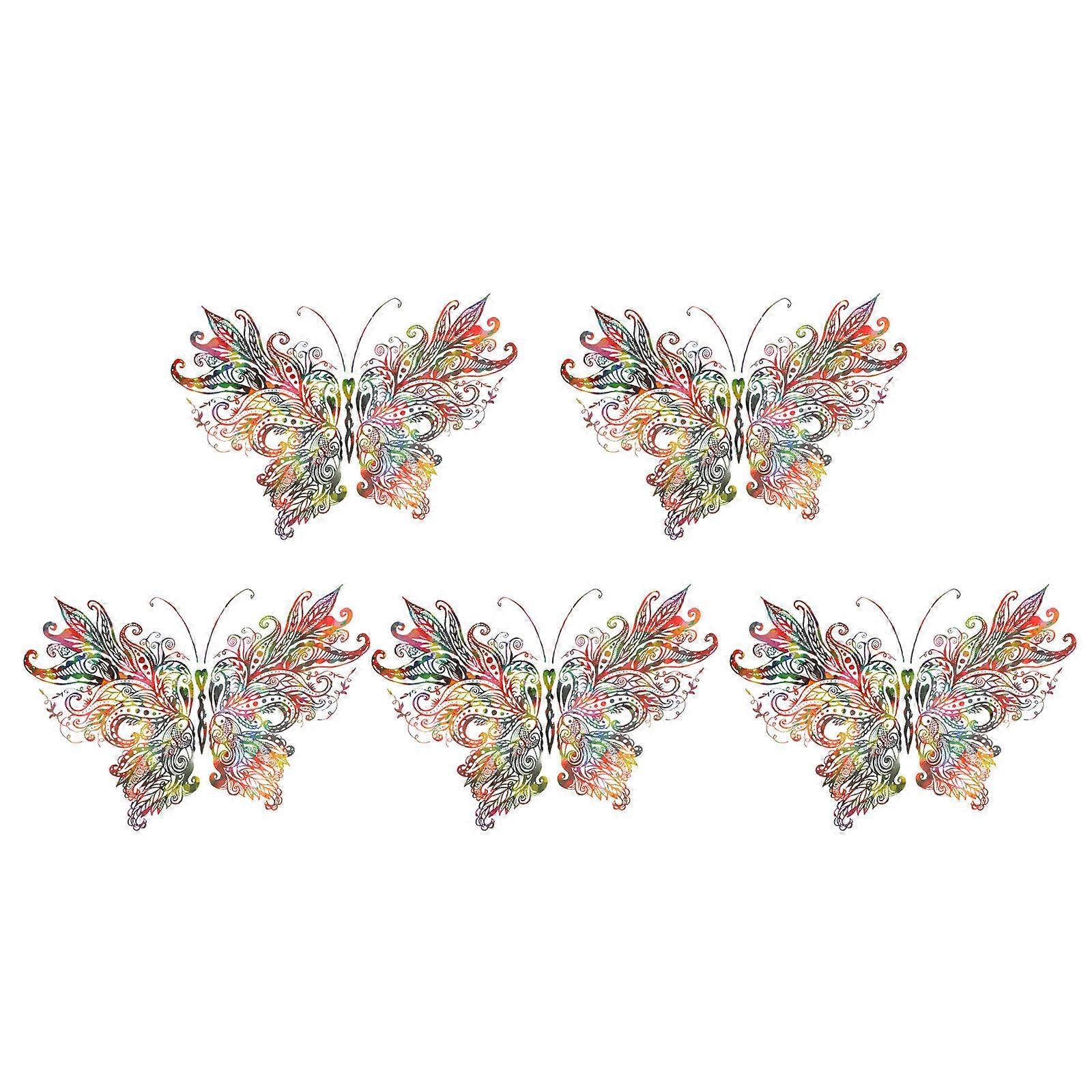 Butterfly-shaped Heat Transfer Film For T-shirts And Accessories Assorted Color Not Easy To Tear 5 Sheets