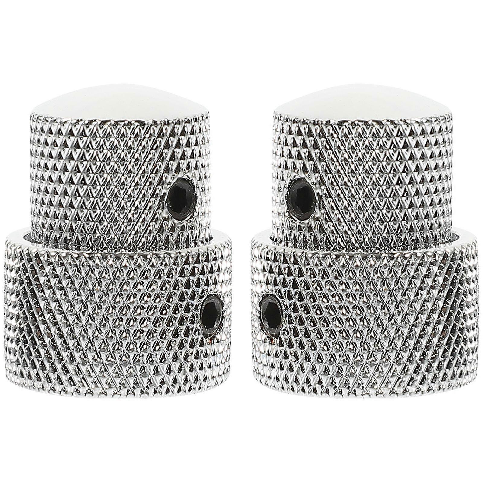 Guitar Potentiometer Knobs 2pcs Chrome Volume Control for Electric Guitar & Bass with Easy Installation & Enhanced Performance
