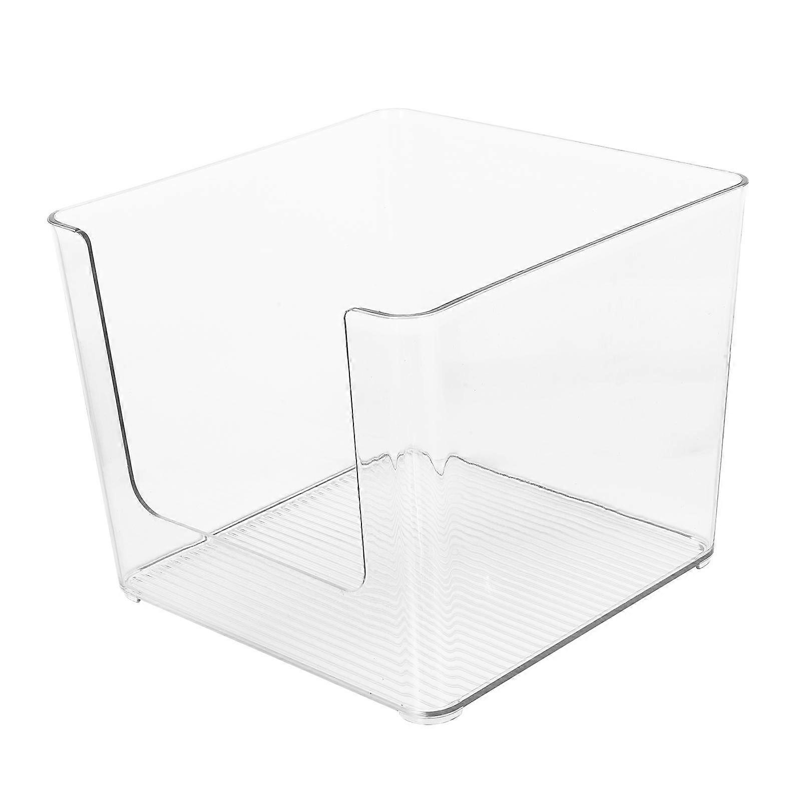 Transparent Plastic Book Holder Storage Box, Multipurpose Smooth Organizer Container for Home, Office, School – Practical U Shaped Design for Paper