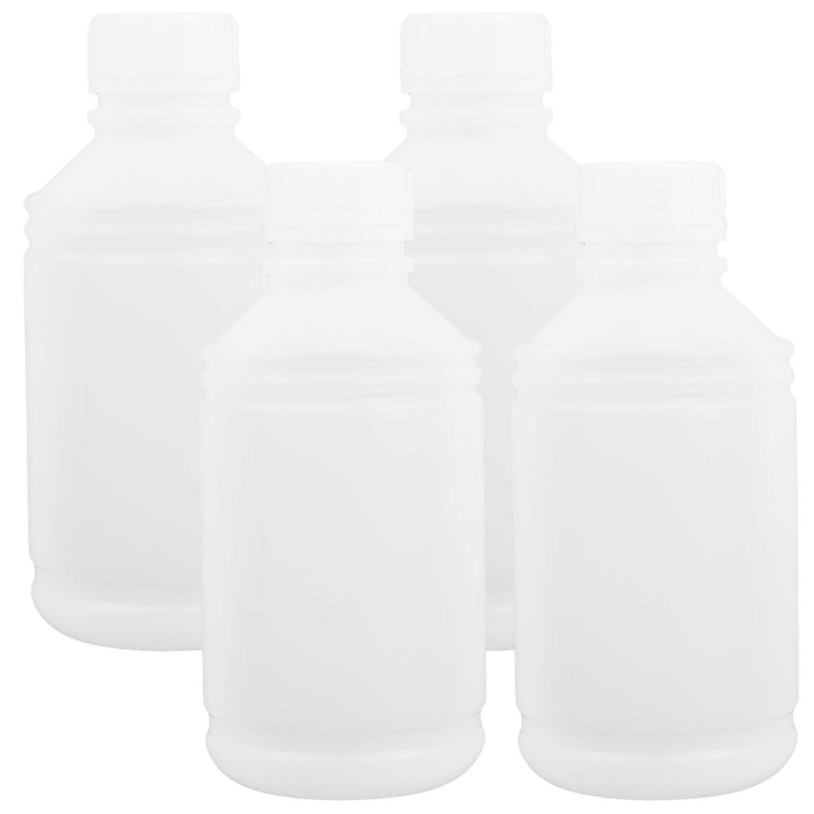 4pcs Plastic Sample Bottles Leak Proof Round Containers for Ink & Solvent Storage – Impact Resistant Small Mouth Jars for Liquid Samples