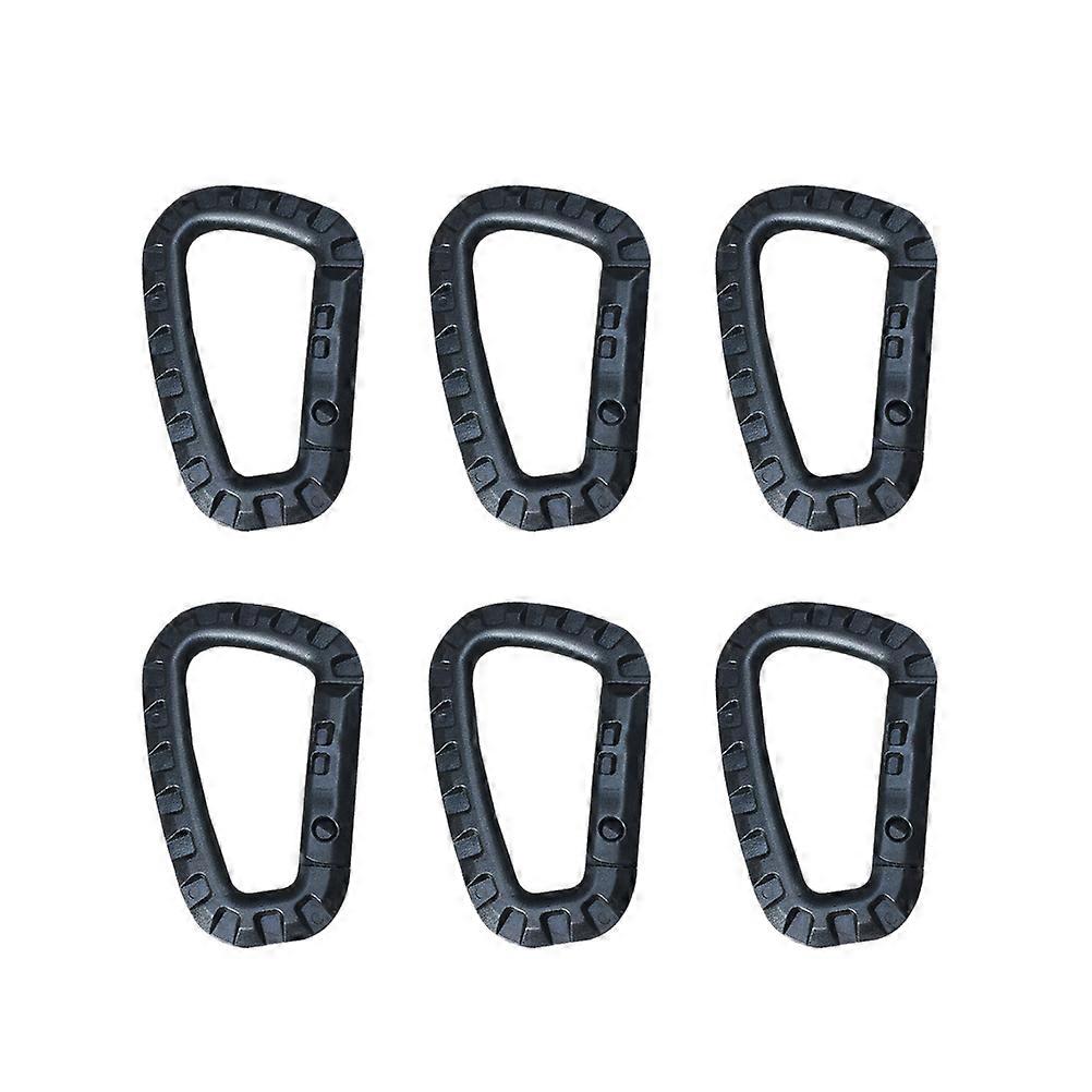 Black Plastic Carabiner with Quick Buckle for Mountaineering Use Medium Size 10 Pieces