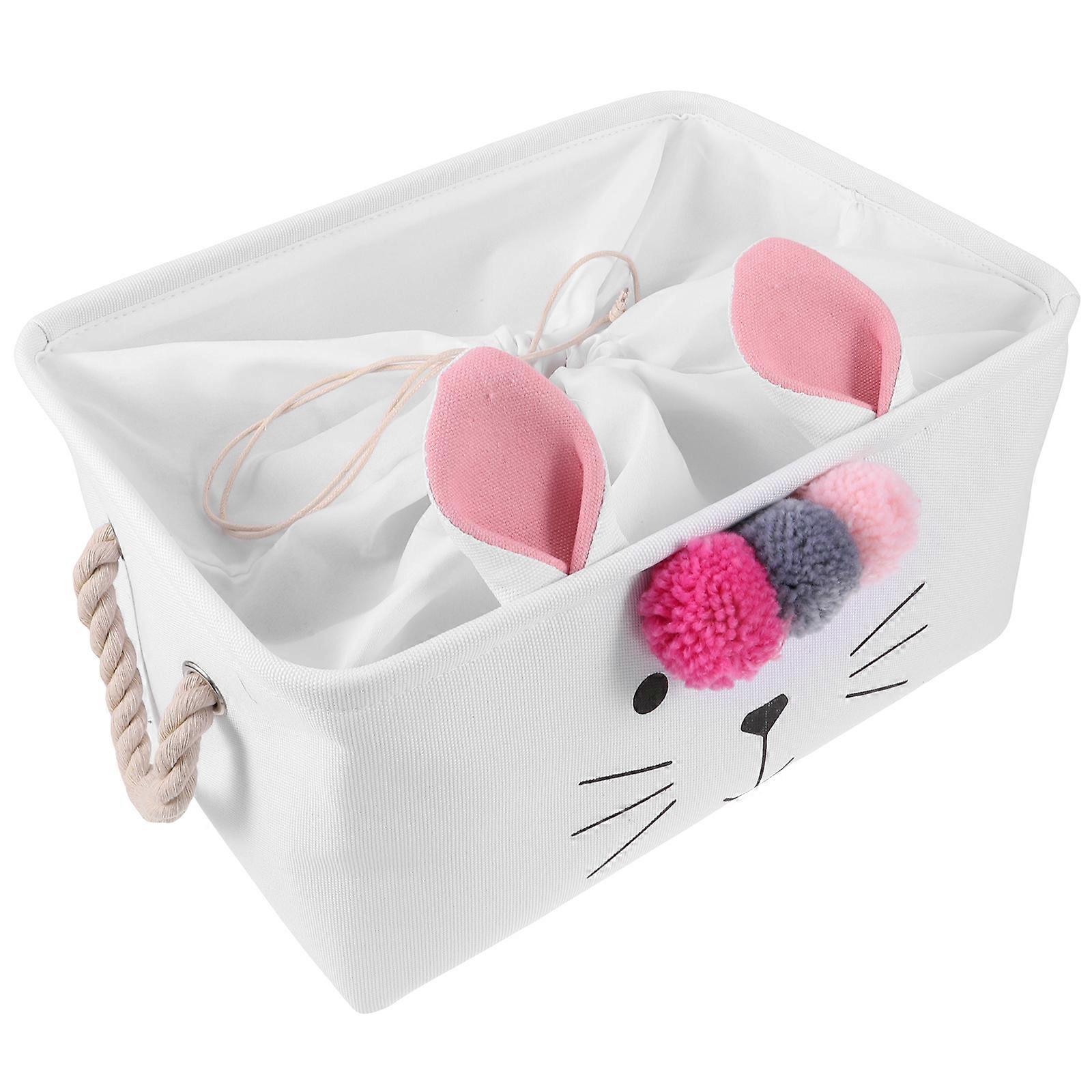 Rectangular Laundry Basket For Dormitory Use With Versatile Functionality And Elegant White Color 1Pcs