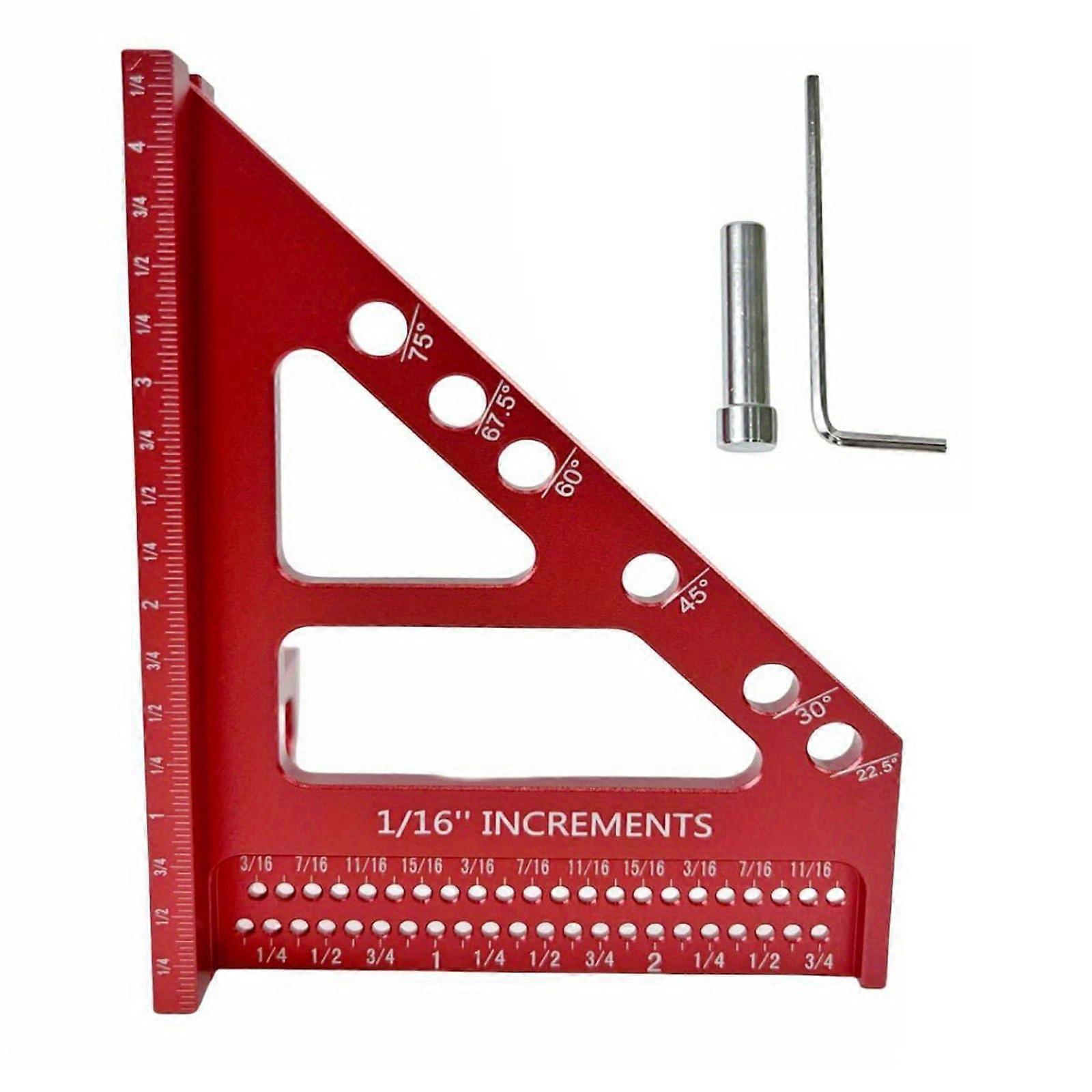 Durability Woodwork Measuring Square Ruler 3D MultiAngle Measuring Ruler Incrementals Holes For Parallel Line Drawing Rot