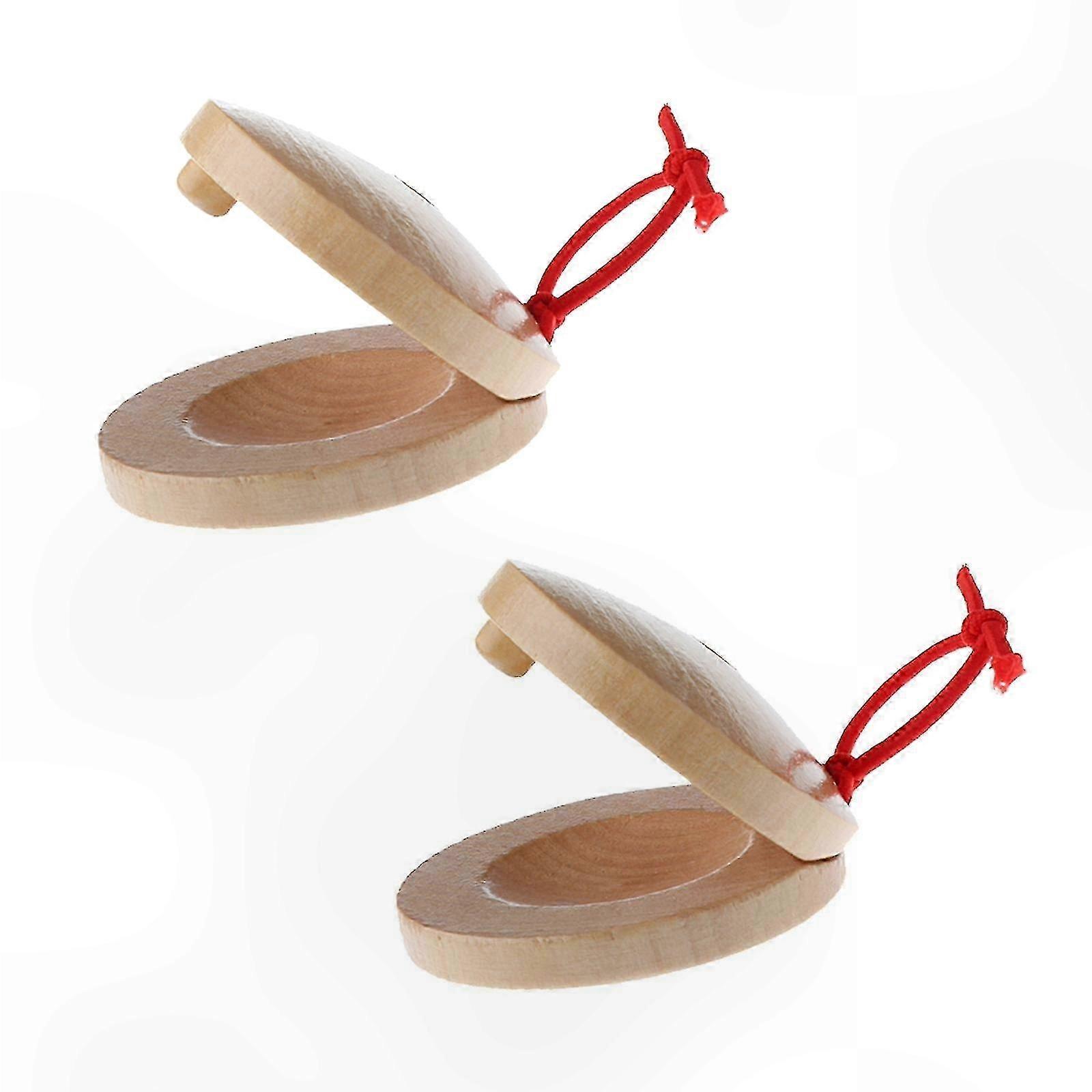 Wooden Castanets Pair for Percussion and Flamenco Music Performance
