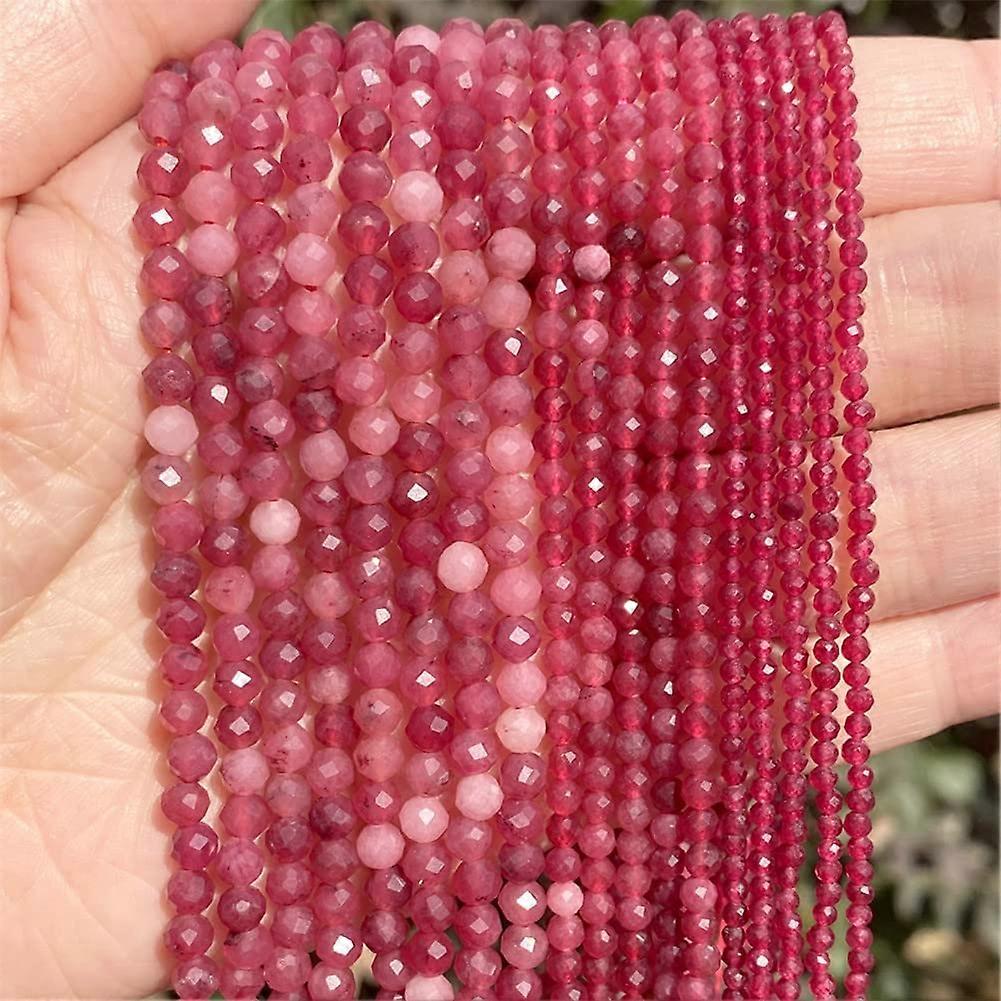 2 mm 3 mm 4 mm Natural Stone Beads Faceted Colourful Tourmaline Lapis Lazuli Opal Round Beads for Jewellery Making Ref: 2128