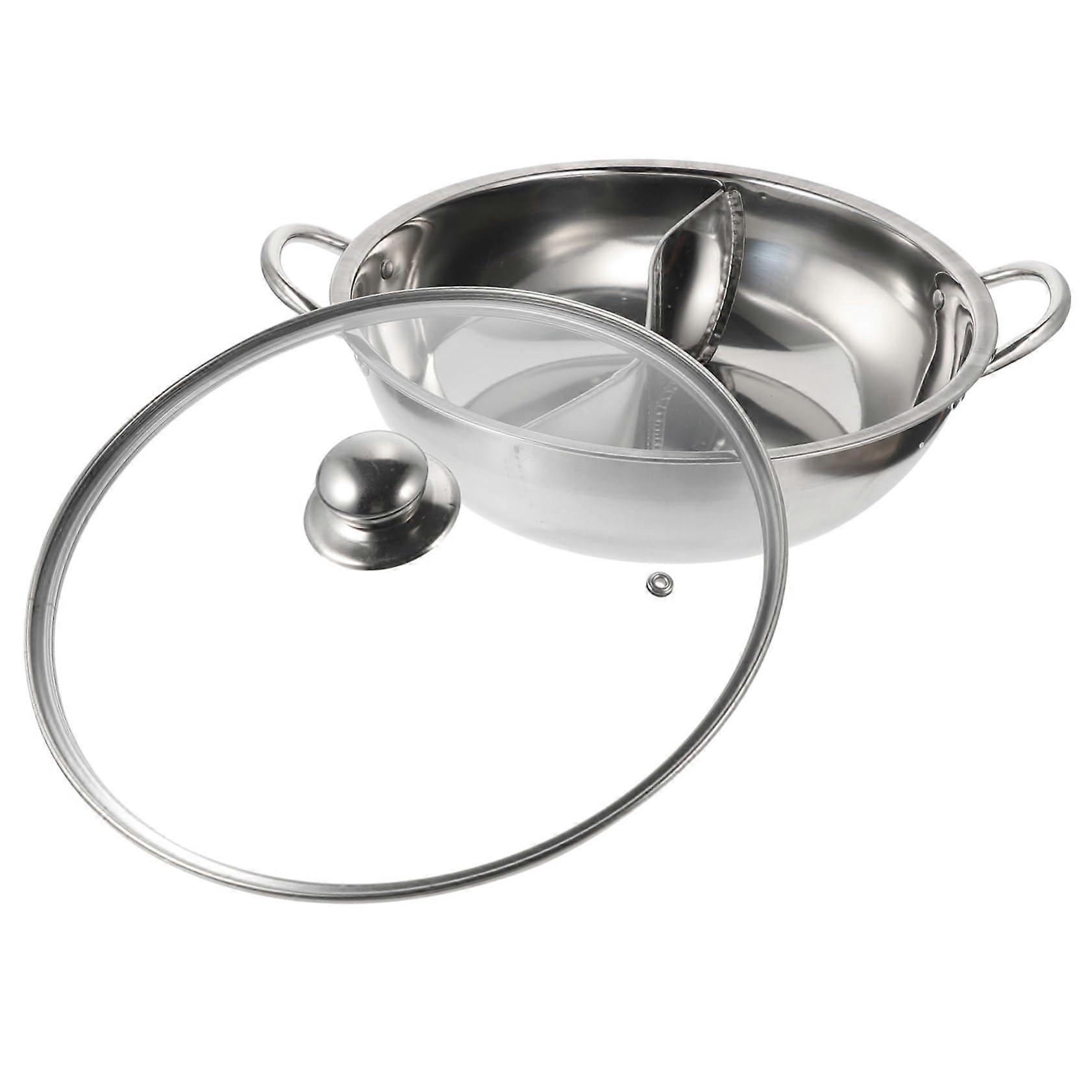 Mandarin Duck Hot Pot with Divider Large Double Sided Shabu Shabu Cooking Pot Set 29x7.2cm