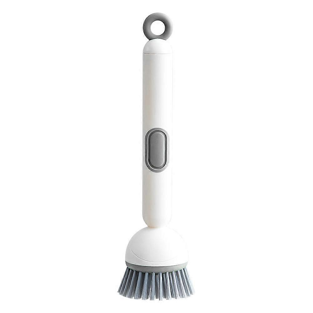 Household liquid refillable rotating long handle cleaning brush