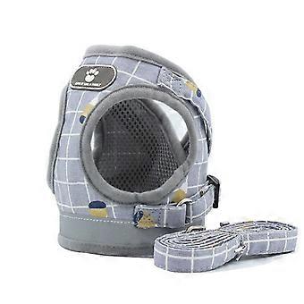 Harnais pour chien en maille - Gilet réfléchissant avec laisse (gris, 1pc)