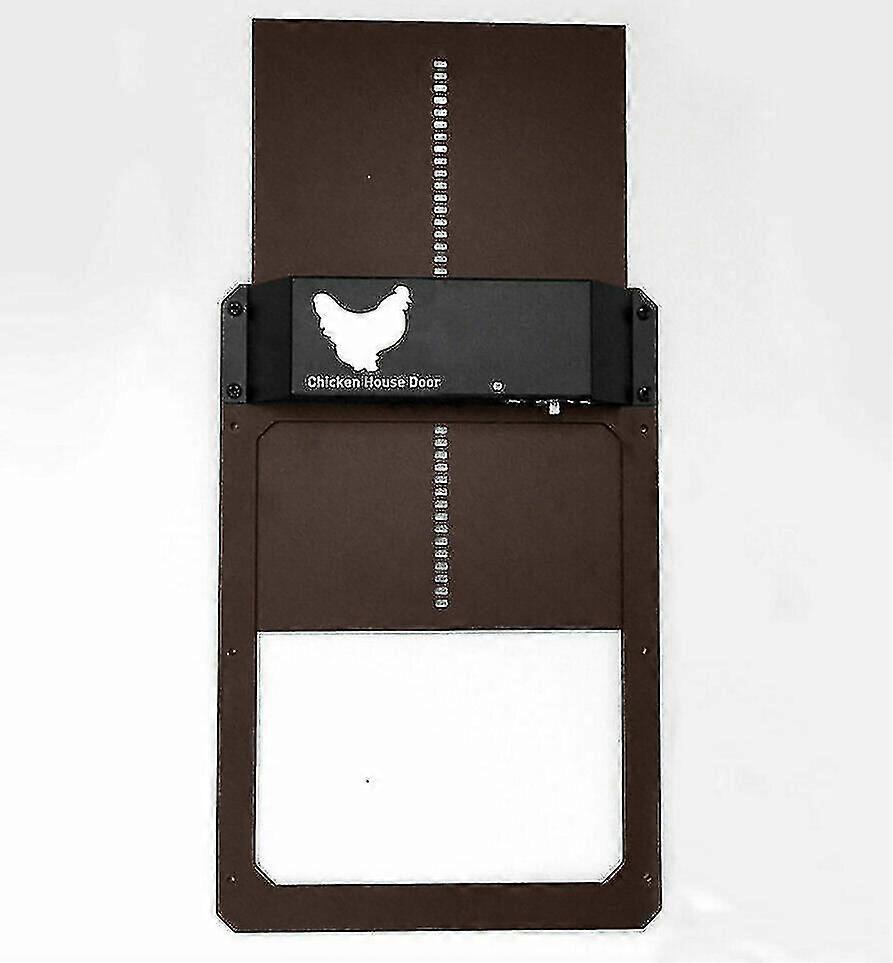 Automatic Chicken Coop Door - Light Sensor Poultry House Opener (Brown, 1pc)