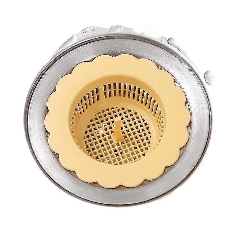 Abflusssieb for Küchenspüle, Verstopfungssicher & Langlebig, Gelb, Küchenspülen-Kanalsiebstopfen, 9cm Größe