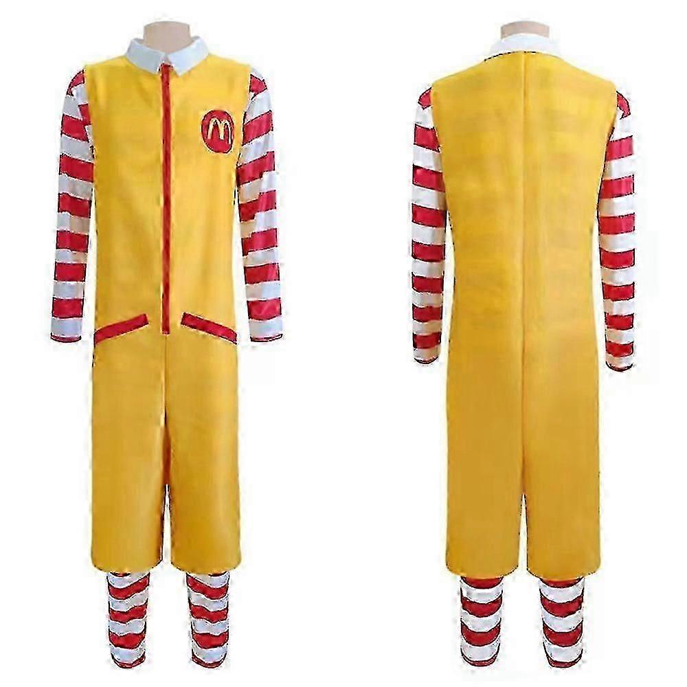 ロナルド・マクドナルド・ピエロ赤黄色仮装大人コスチュームメンズ面白いハロウィーンカーニバルパーティーコスプレ衣装