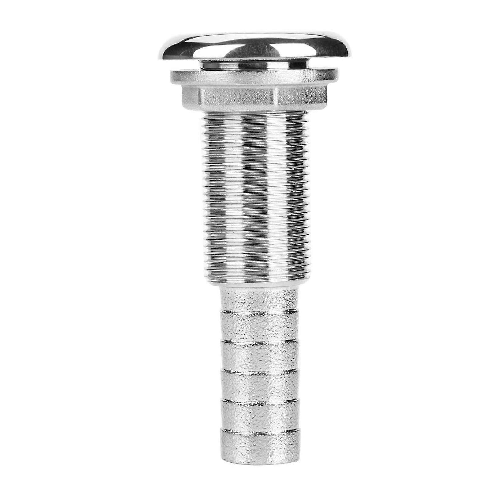 3/4" Stainless Steel Boat Threaded Hose Fitting, Marine Barb Thru-Hull Valve for Drain Applications