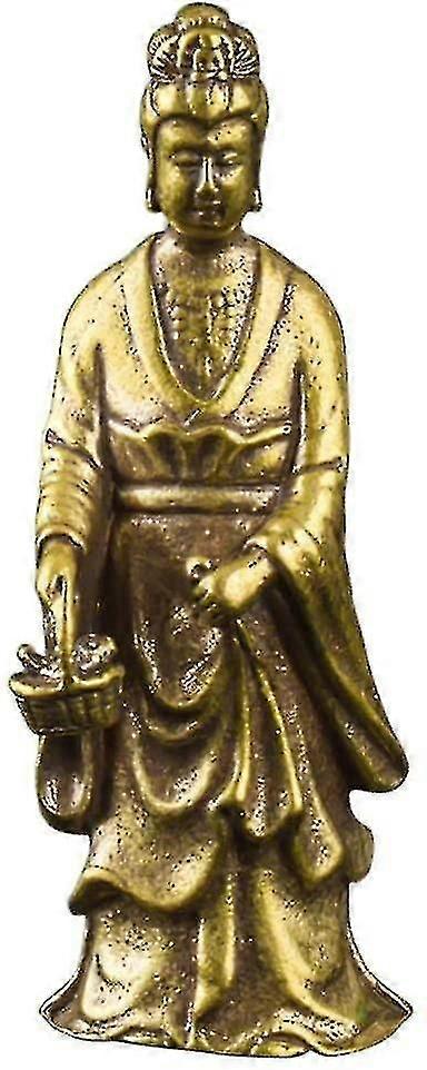 تمثال قوان يين تمثال نحاسي أنثى بوذا ، فنغ شوي الديكور منضدية