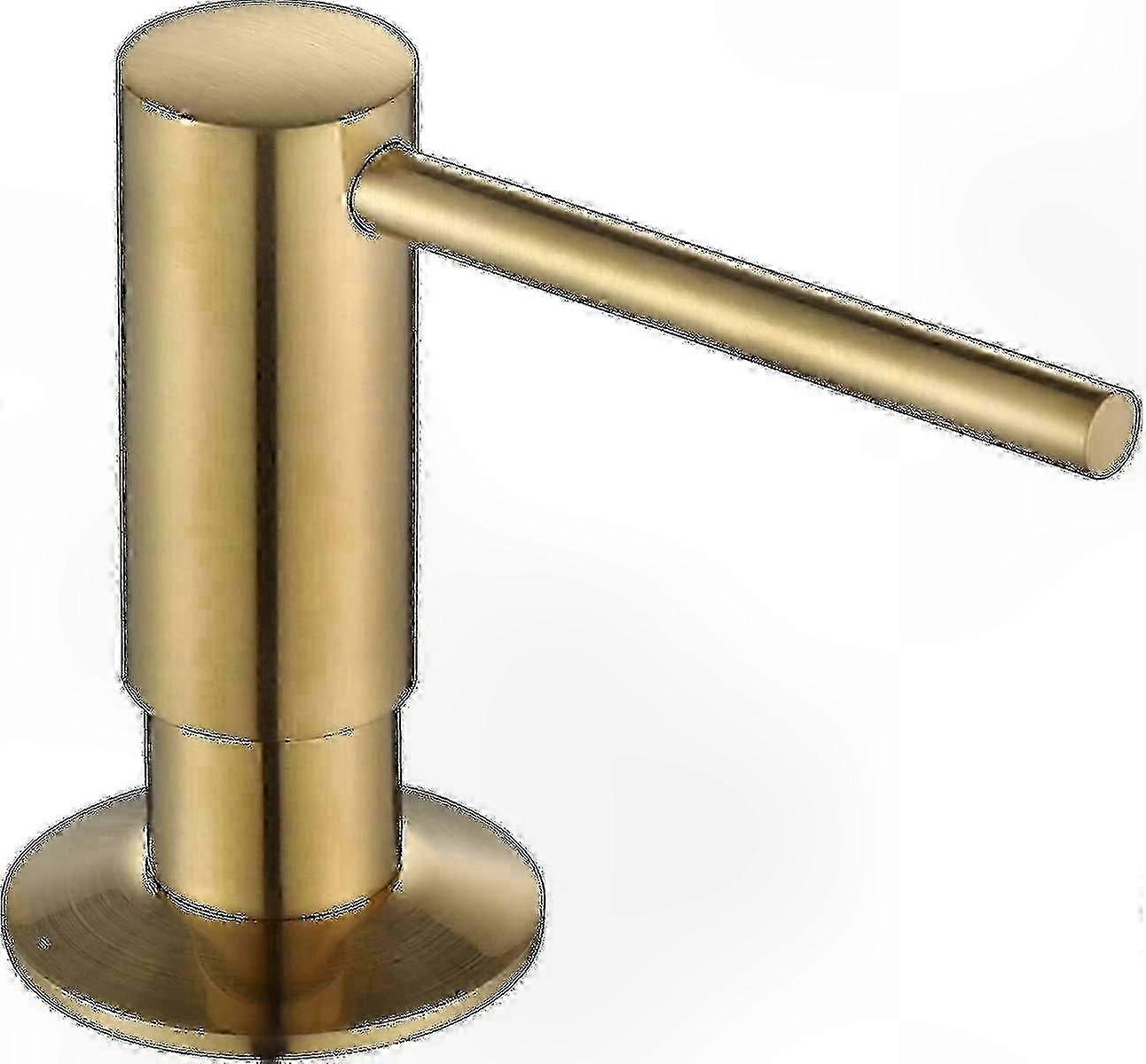 Brass Push Button Sink Soap Dispenser for Kitchen with 500ml Capacity - Gold