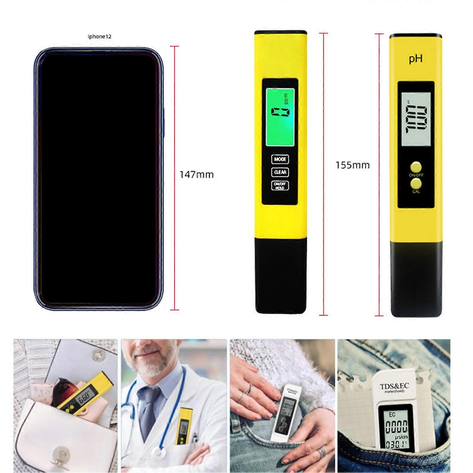 PH Acidometer Water Quality Detector PH Value Test Prod EC&TDS Conductivity Water Quality Testing Pen