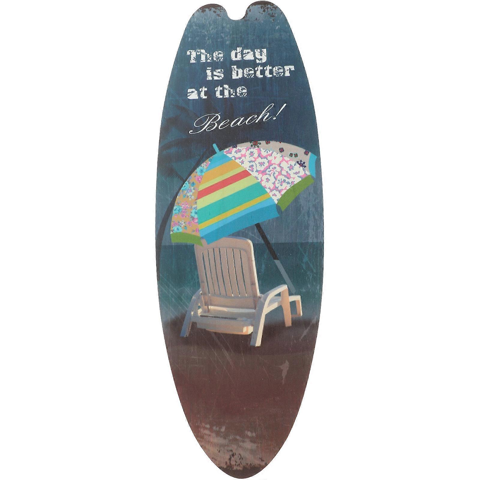 Surfboard Wall Art Decorative Surfboards for Wall Beach Themed Decor Multi Wood for 1Set