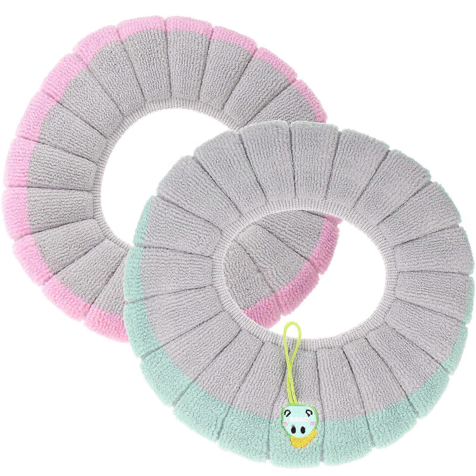 Washable Toilet Seat Pad Thickened Toilet Seat Cover for Household Use Assorted Color Skin Friendly 2Pcs
