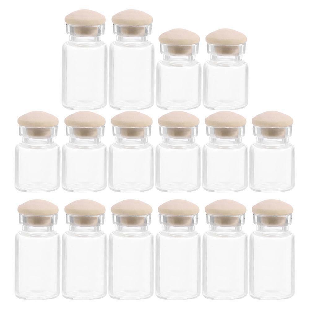 16Pcs Dollhouse Empty Glass Jar Mini Candy Snack Bottles for Pretend Play Decoration