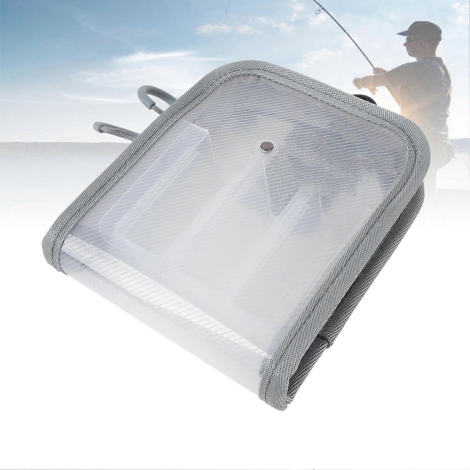 Fishing Lure Box Gray 6 Compartments PC Nylon Water Resistant