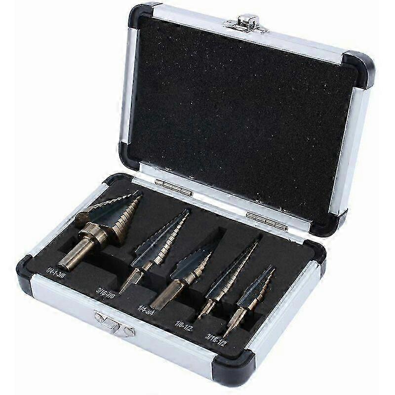 Step Drill Bits Set of 5 Step Drill Bits Step Drill Bit Double Slot Conical Countersink Twist Drill Bit