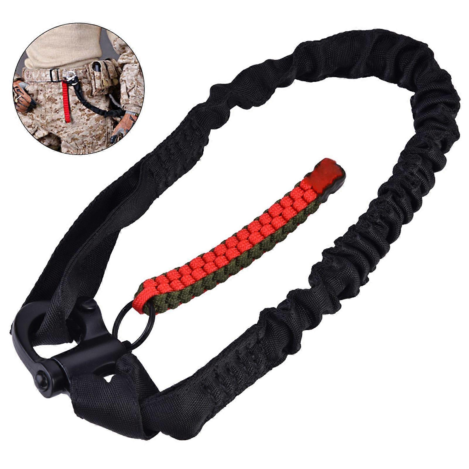 Quick Release Single Point Bungee Rifle Gun Sling Safety Lanyard Accessory (Black)