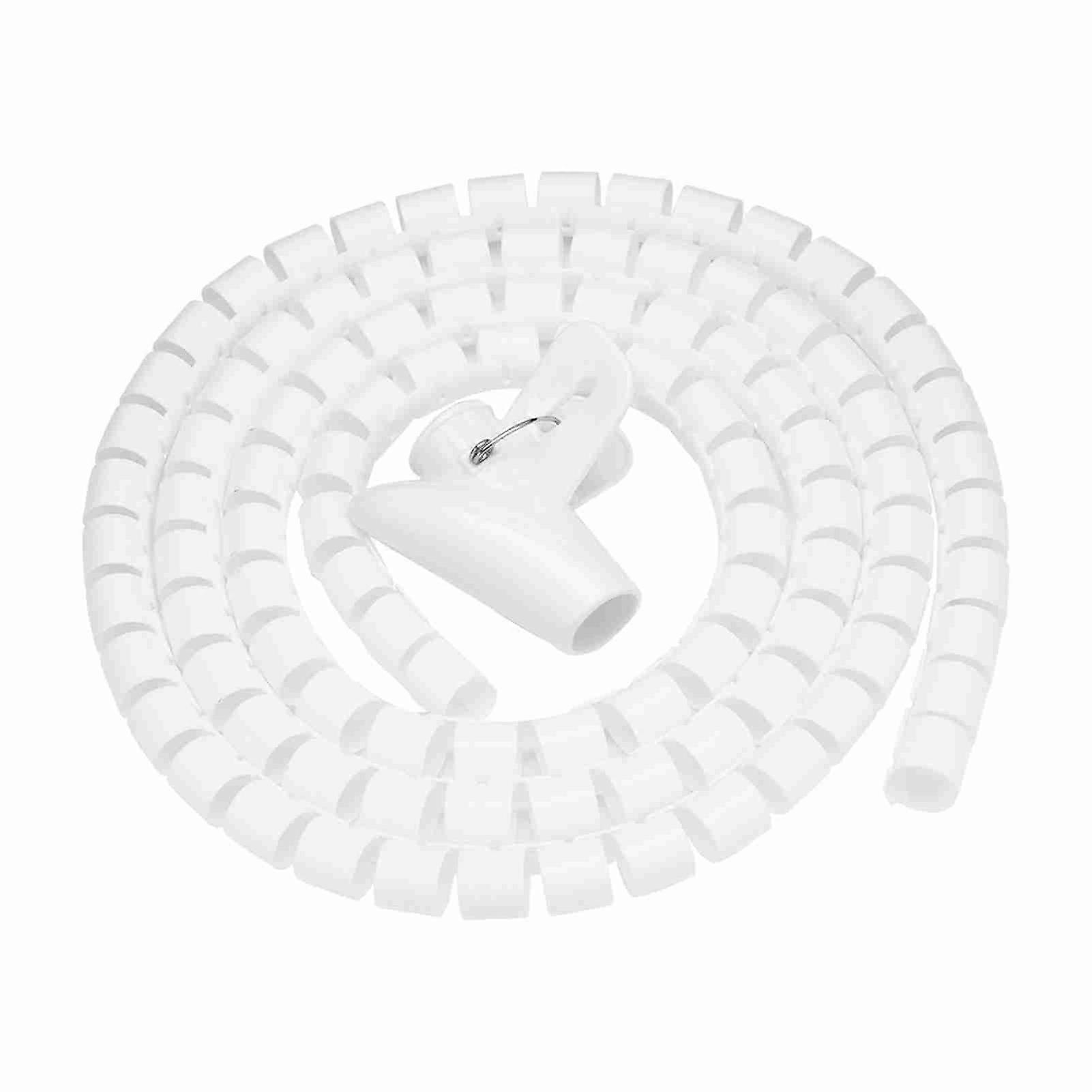 Flexible Spiral Tube Cable Organizer Wire Wrap Cord Protector Wire Storage White 1.5m * 16mm