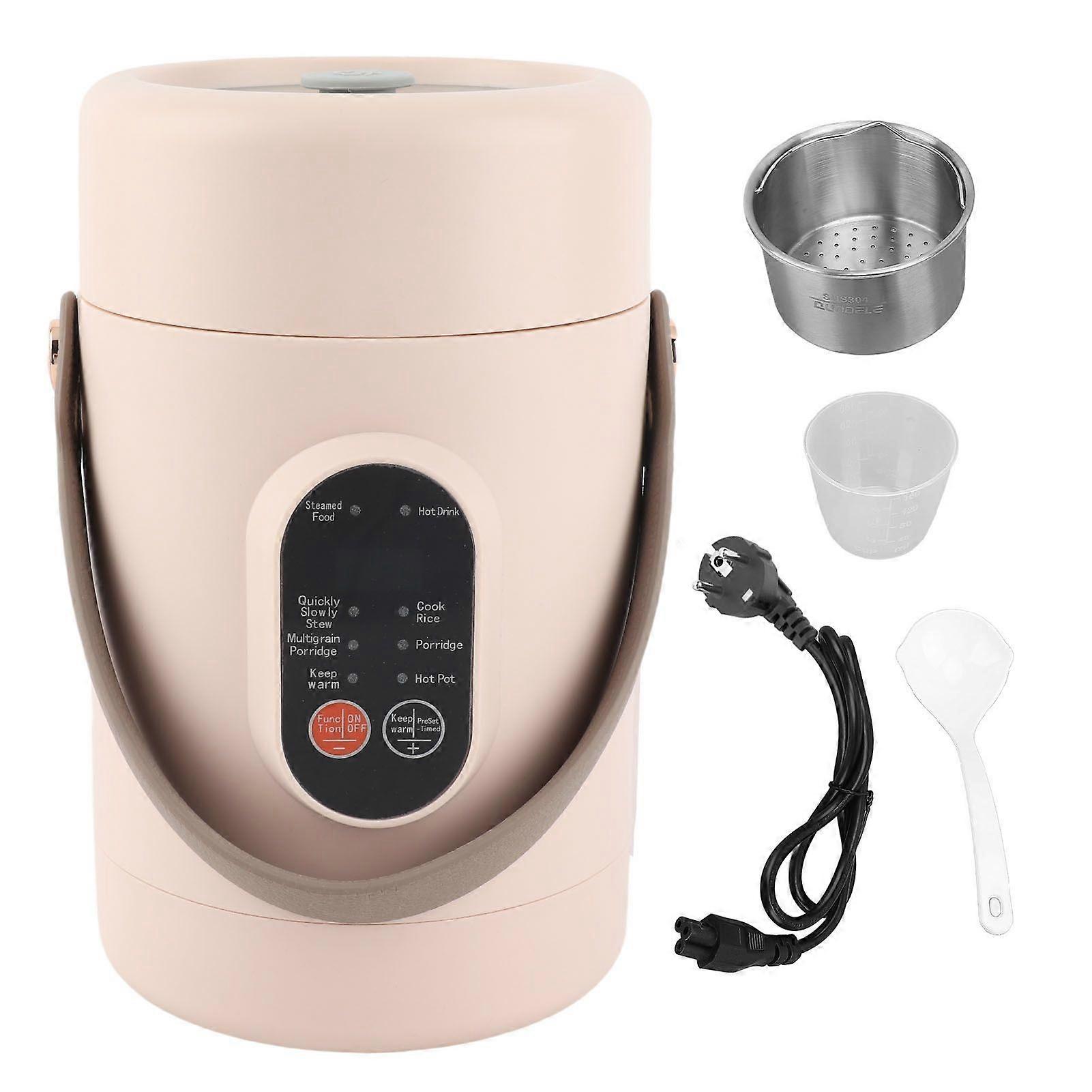 Portable Electric Stew Pot 500W Multi Functional Small Electric Stew Cup with Stainless Steel Steaming Basket EU Plug 220V