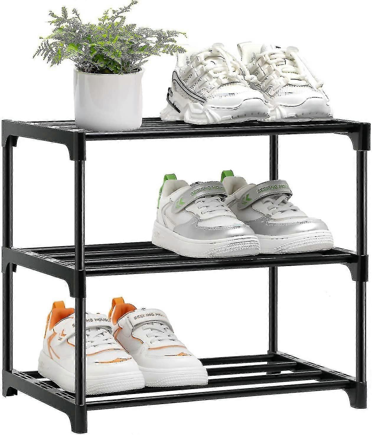 Slim Stackable Shoe Rack Organizer for Hallway, Bedroom, Quick Assembly