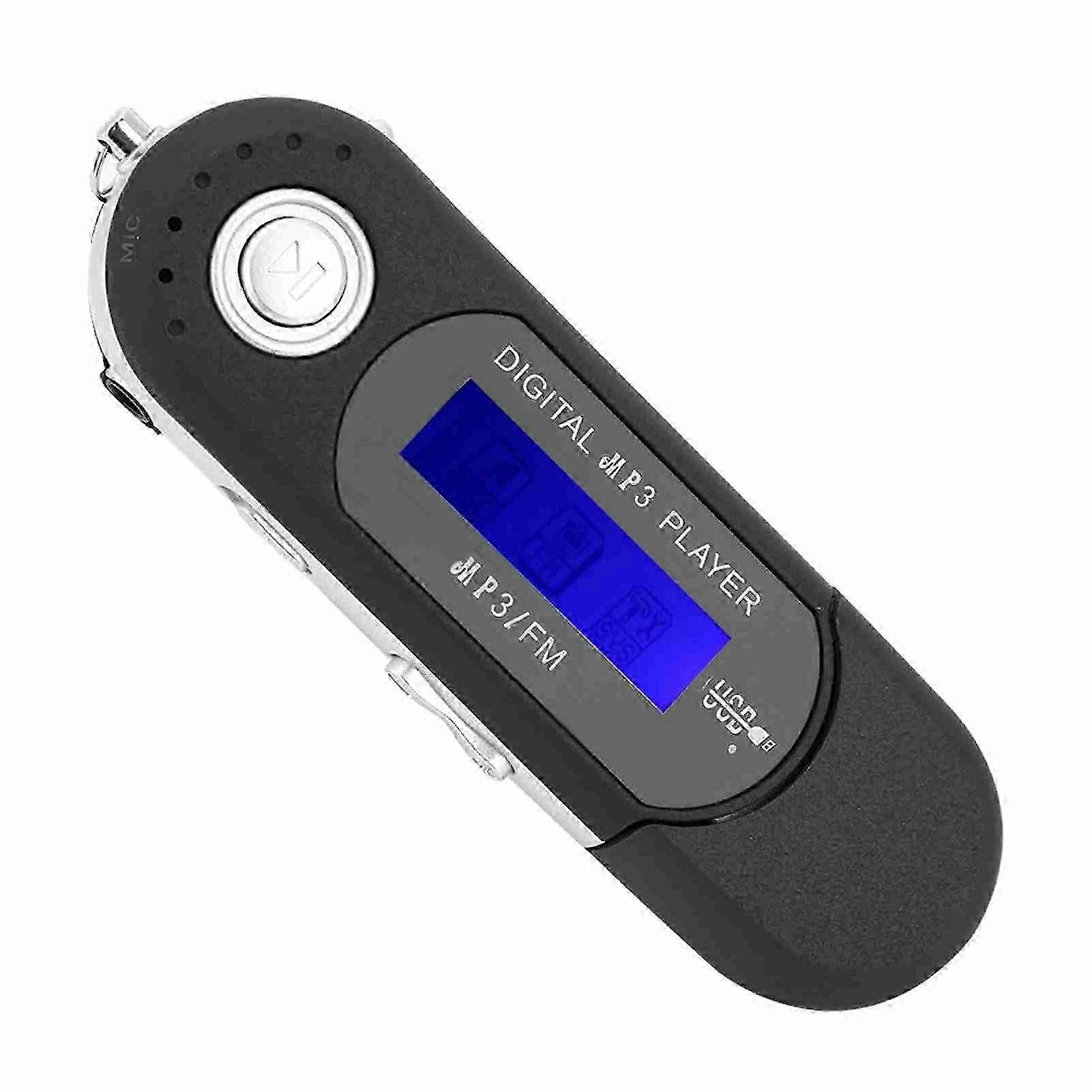 Portable Music MP3 USB Player With LCD Screen FM Radio Voice Memory Card Black