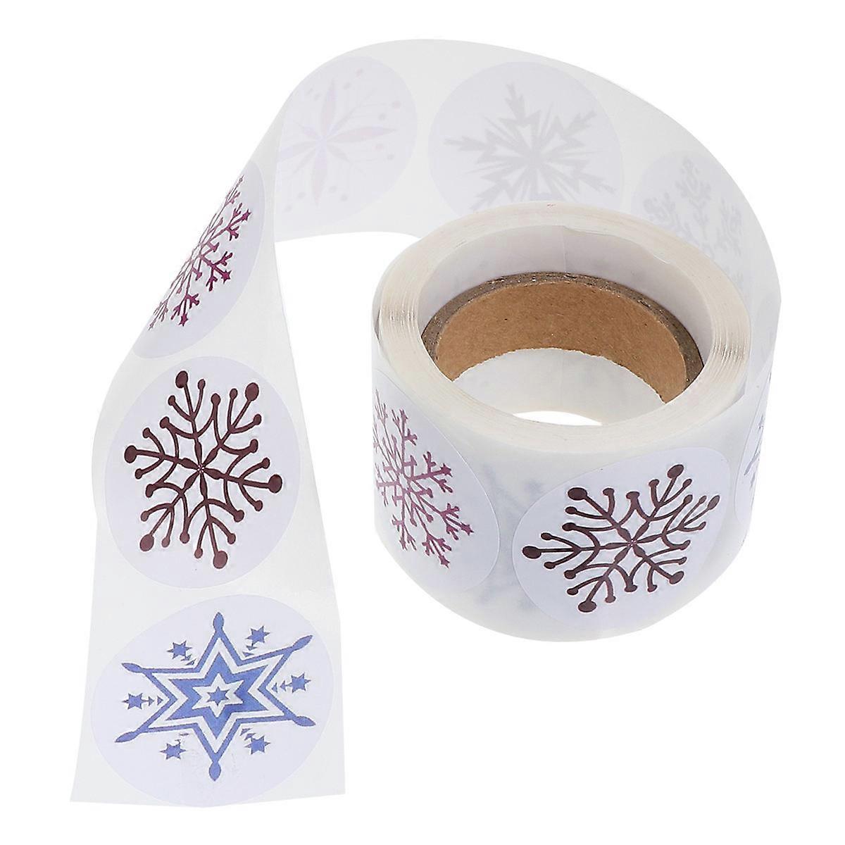 Adhesive Snowflake Gift Stickers For Notebook Use On Christmas Day Assorted Color 200Pcs
