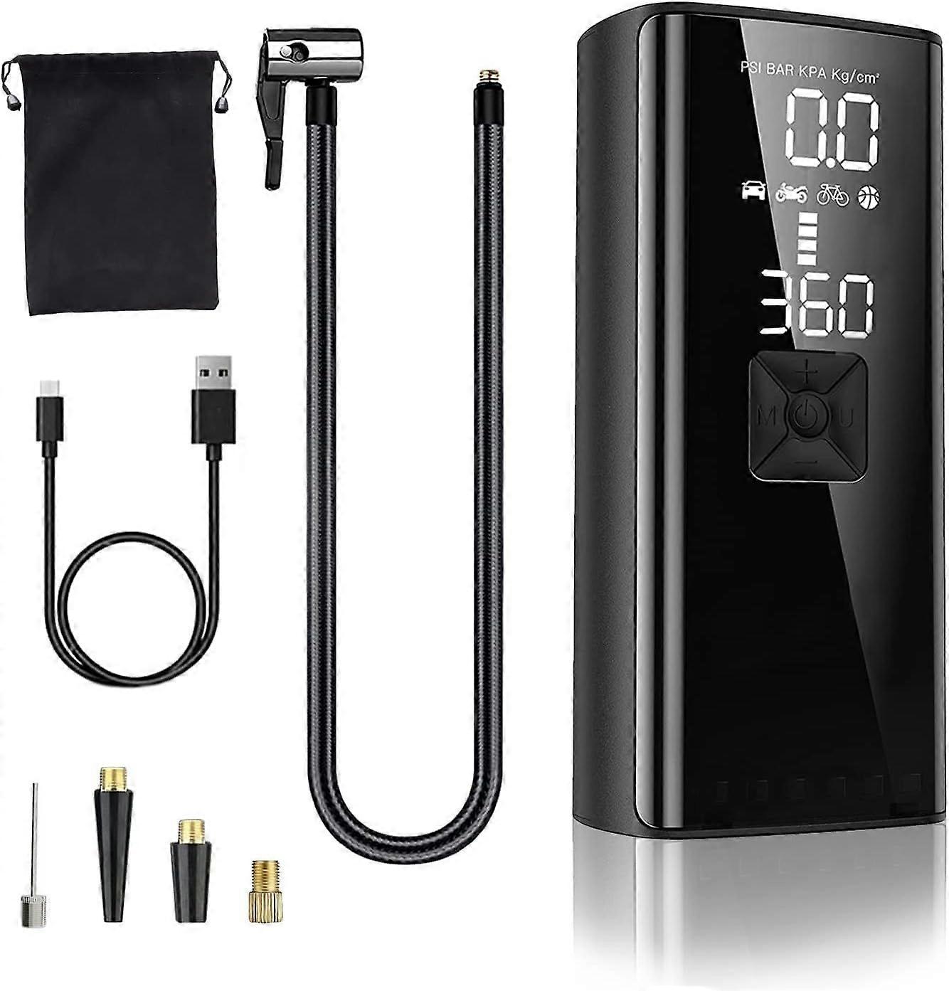 Tire Inflator Portable Air Compressor,150PSI Portable Tire Inflator with8000mAh Battery,2X Faster Inflation Electric Air Pump with Digital Pressure,Em