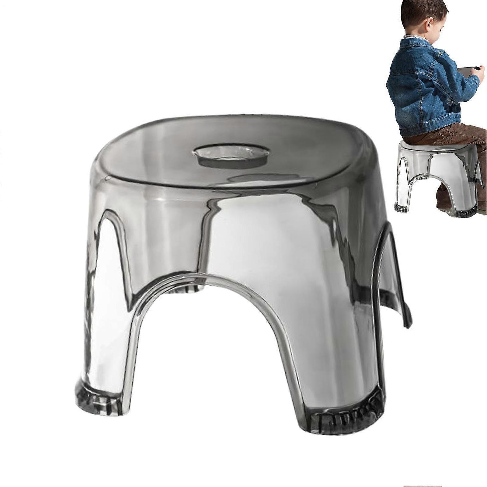 Clear Shower Stool Waterproof NonSlip Transparent Corner Bench For Bathroom Shower Areas 1 Pack Crystal Gray 22 cm