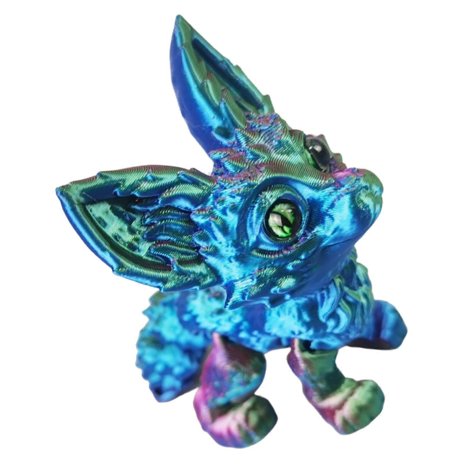 Flexible Joints Articulated Foxes Fidgety Toy Desktop Pet Decorations 3D Printed Foxes,Realistic Hairless Foxes Statues Red green blue