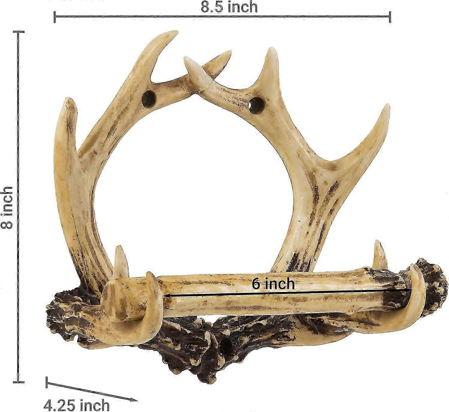Rustic Resin Single Deer Antler Shaped Toilet Paper Roll Holder Wall Mounted Holds 1 Roll 2025