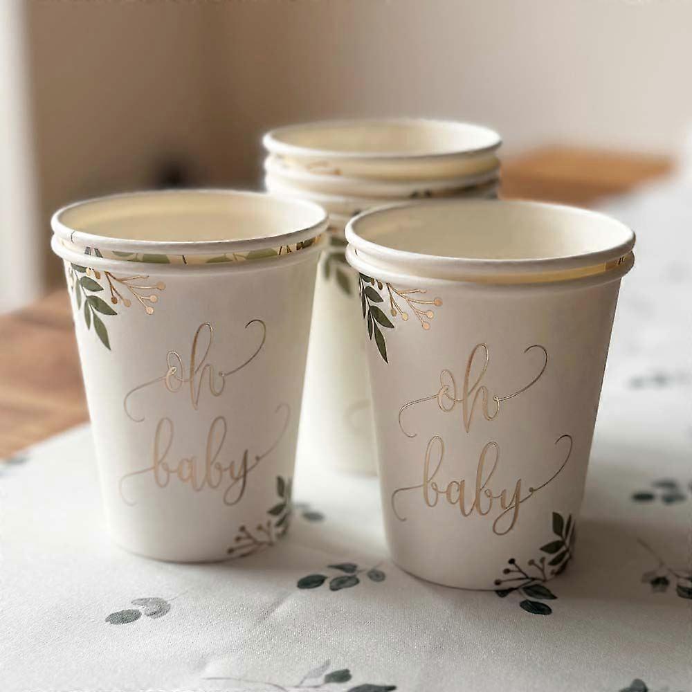 Botanical Oh Baby Paper Cups x 8
