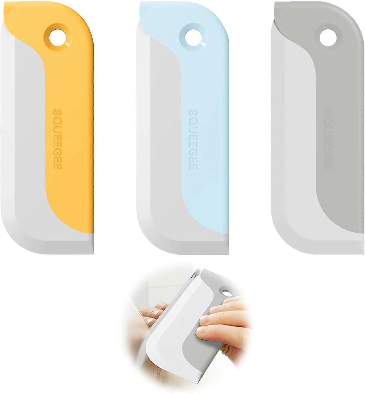 3 Pack Small Soft Rubber Shower Squeegee for Windshield,Mirror,Kitchen