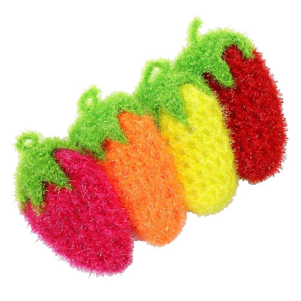 Cute Strawberry Dish Scrubber for Cleaning Use 4Pcs Polyester Kitchen Towels