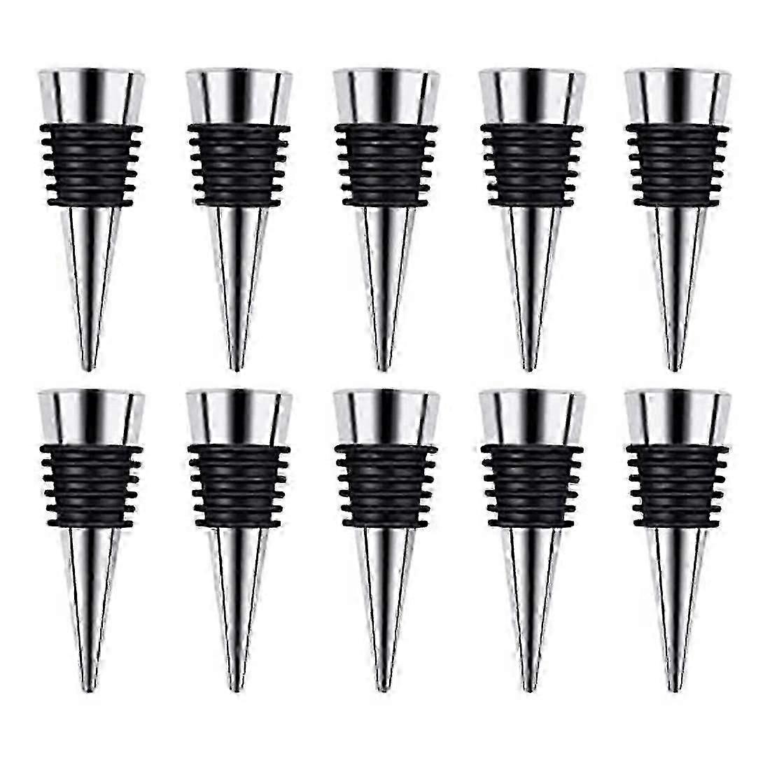 Wine Stopper,10Pcs Reusable Bottle Stoppers With Leak Proof Airtight,diy Wine Cork For Bar,holiday, Happy Hehe Ma