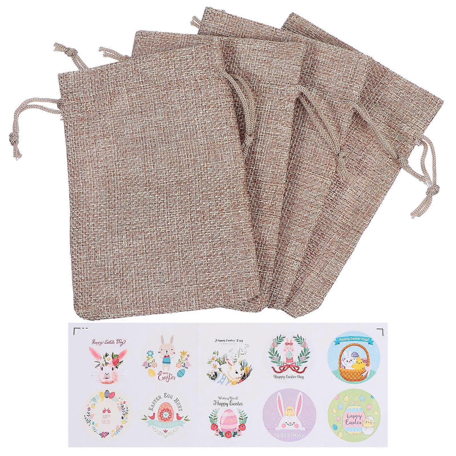 Linen Drawstring Bags Candy Bags Adorable Storage Bag Assorted Color Storage 1 Set